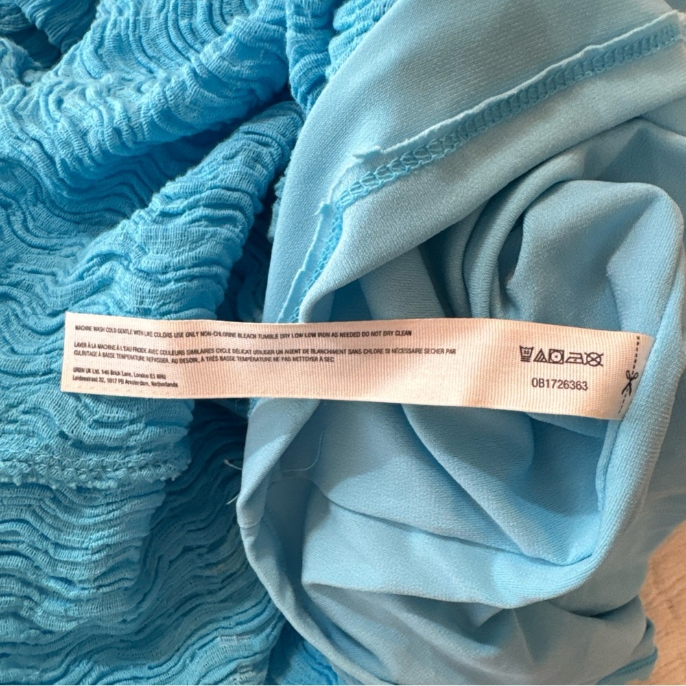Free People FP Beach Eleni Bodycon Maxi Dress Size Large Aqua Blue *flaw* - Picture 13 of 14